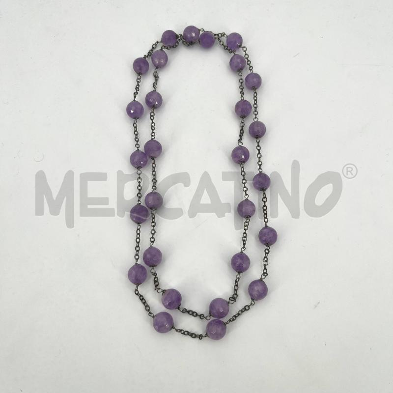 COLLANA PIETRE VIOLA GREZZE | Mercatino dell'Usato Roma torrevecchia 1