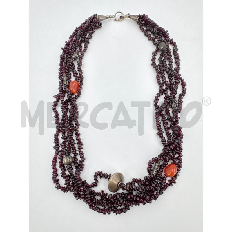 COLLANA PIETRINE BORDEAUX 2 ARANCIONI  | Mercatino dell'Usato Roma torrevecchia 1