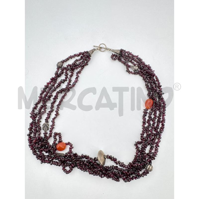 COLLANA PIETRINE BORDEAUX 2 ARANCIONI  | Mercatino dell'Usato Roma torrevecchia 2