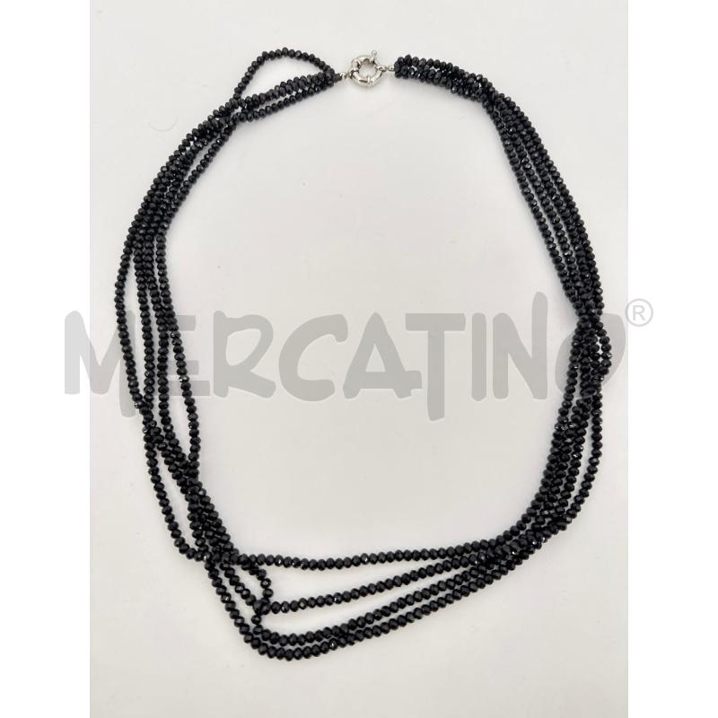 COLLANA PIETRINE NERE PICCOLE 8 FILI | Mercatino dell'Usato Roma torrevecchia 2