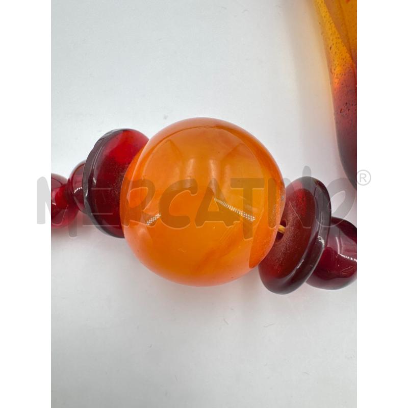 COLLANA SFERE ARANCIONI CILINDRI ARANCIO ROSSI | Mercatino dell'Usato Roma torrevecchia 3