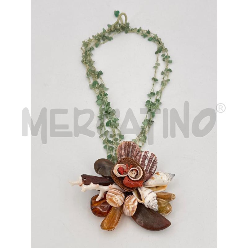 COLLANA SPILLA CONCHIGLIE PIETRINE VERDI  | Mercatino dell'Usato Roma torrevecchia 1