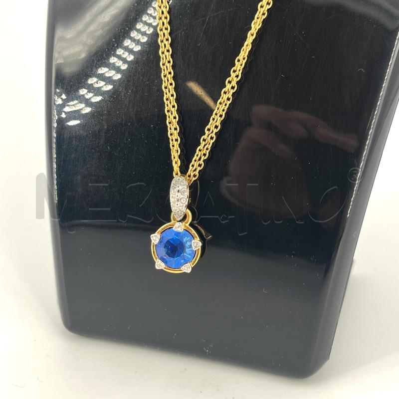 COLLANN SWAROVSKI DORATA PIETRA BLU | Mercatino dell'Usato Roma torrevecchia 2