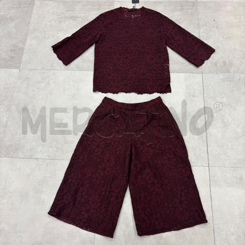 COMPLETO D ZARA BORDEAUX FIORI RICAMATI  | Mercatino dell'Usato Roma torrevecchia 1