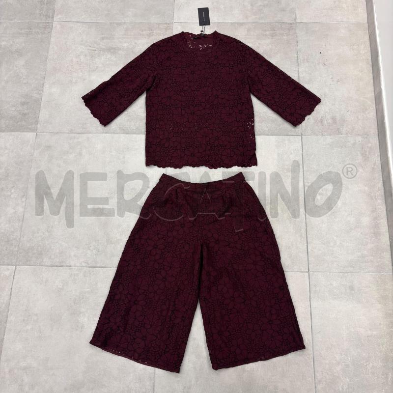 COMPLETO D ZARA BORDEAUX FIORI RICAMATI  | Mercatino dell'Usato Roma torrevecchia 2