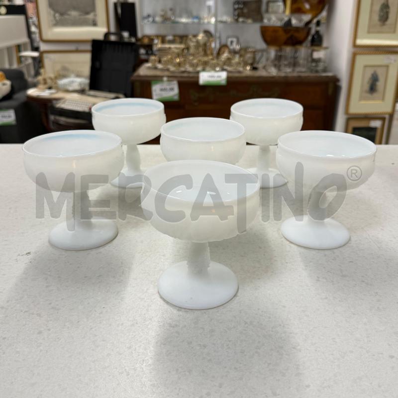 COPPE PZ.6 OPALINE BIANCHE DECORI FRUTTA | Mercatino dell'Usato Roma torrevecchia 1