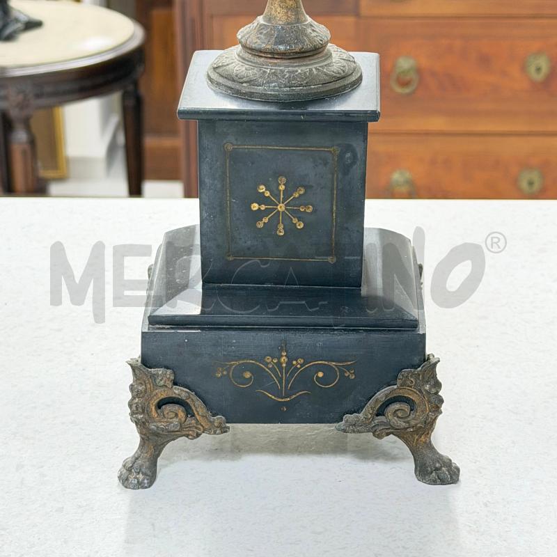 COPPIA CANDELABRI 4L BRONZO B/PIETRA NERA | Mercatino dell'Usato Roma torrevecchia 2