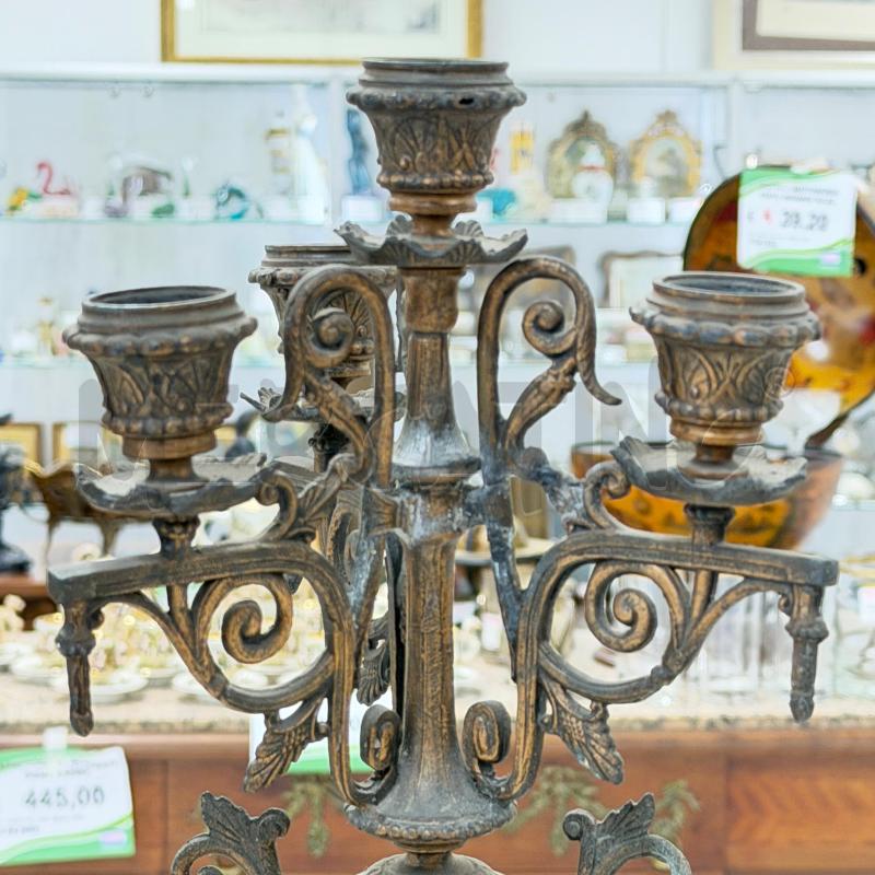 COPPIA CANDELABRI 4L BRONZO B/PIETRA NERA | Mercatino dell'Usato Roma torrevecchia 3