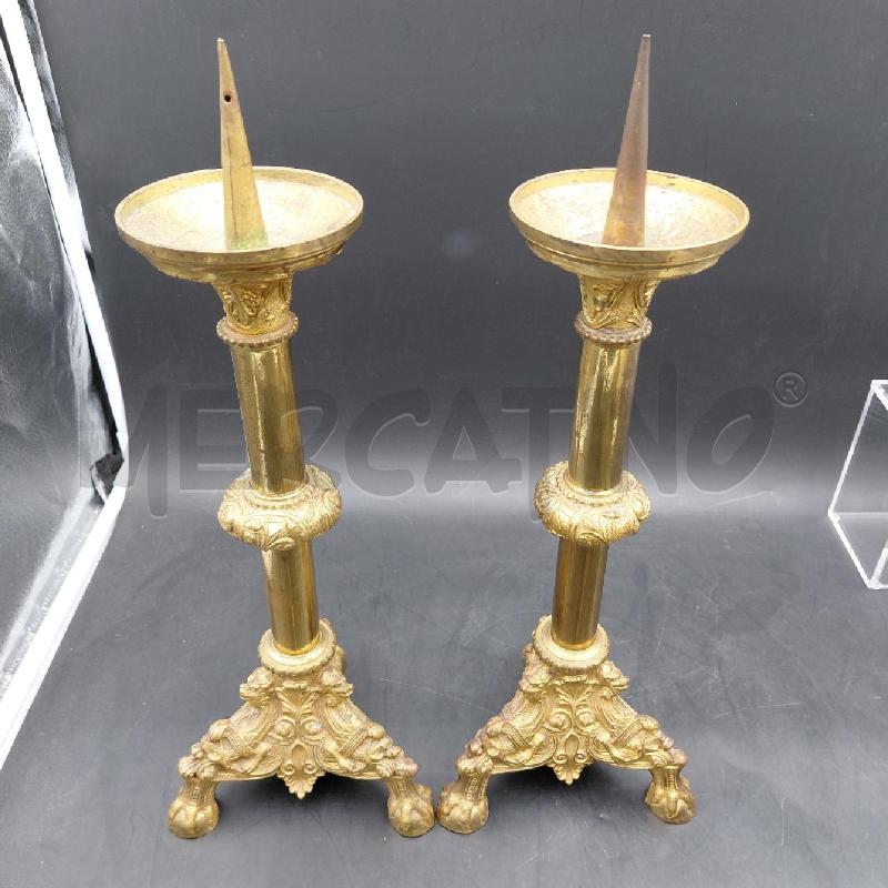 COPPIA CANDELABRI LAVORATI  | Mercatino dell'Usato Roma torrevecchia 2