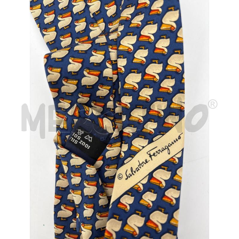 CRAVATTA SALVATORE FERRAGAMO BLU PELLICANI | Mercatino dell'Usato Roma torrevecchia 3