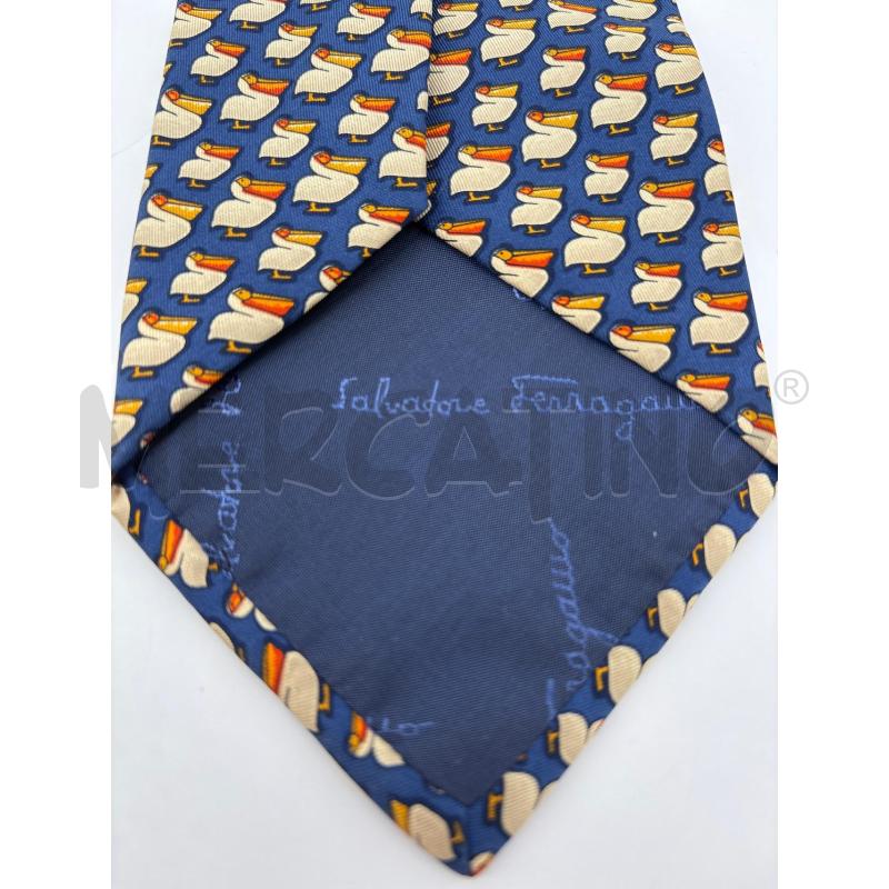 CRAVATTA SALVATORE FERRAGAMO BLU PELLICANI | Mercatino dell'Usato Roma torrevecchia 4