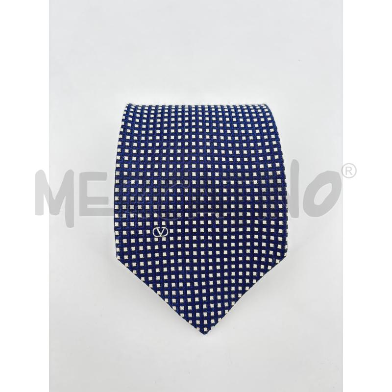CRAVATTA VALENTINO BLU QUADRETTI BIANCHI | Mercatino dell'Usato Roma torrevecchia 1