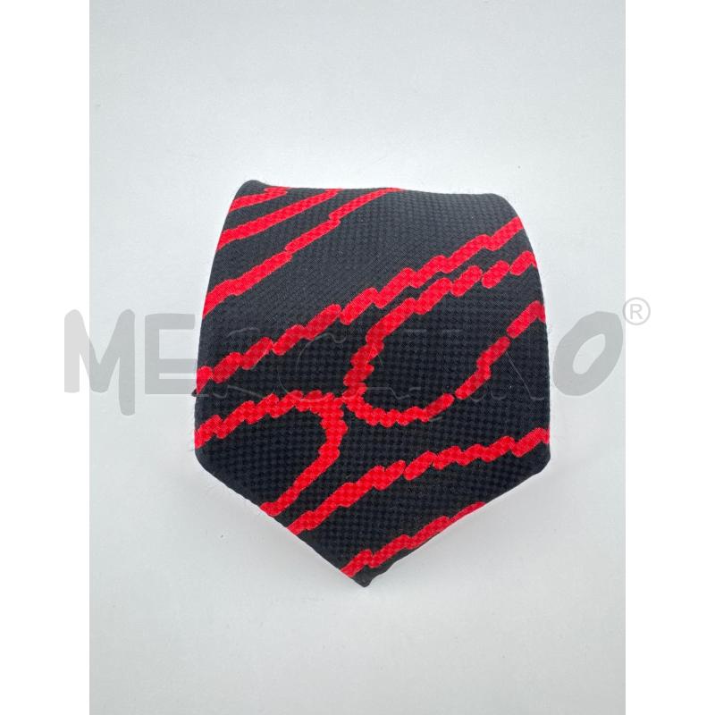 CRAVATTA YVES SAINT LAURENT NERA LINEE ROSSE | Mercatino dell'Usato Roma torrevecchia 1