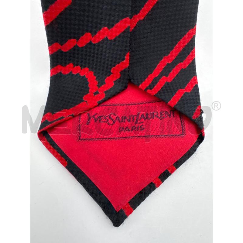 CRAVATTA YVES SAINT LAURENT NERA LINEE ROSSE | Mercatino dell'Usato Roma torrevecchia 3