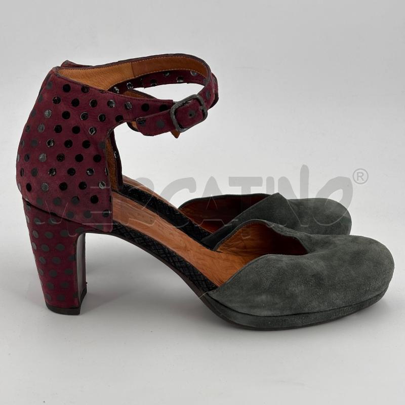 DECOLLETE CHIE MIHARAH TACCO BORDEAUX POIS NERI | Mercatino dell'Usato Roma torrevecchia 3