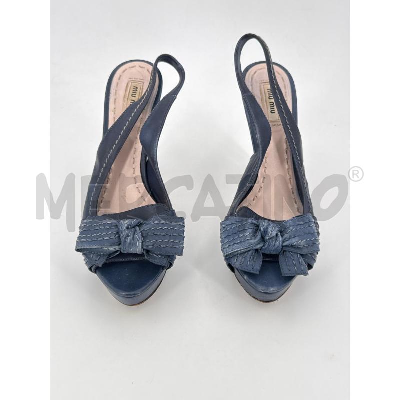 DECOLLETE MIU MIU PELLE BLU FIOCCO | Mercatino dell'Usato Roma torrevecchia 1