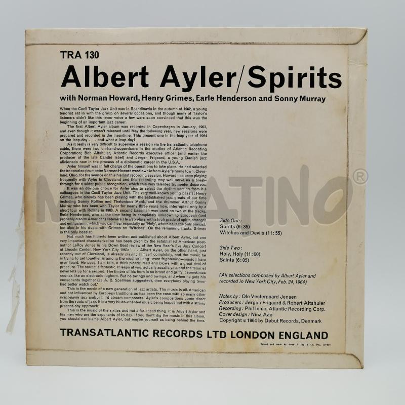 DISCO 33/G SPIRITS ALBERT AYLER | Mercatino dell'Usato Roma torrevecchia 2