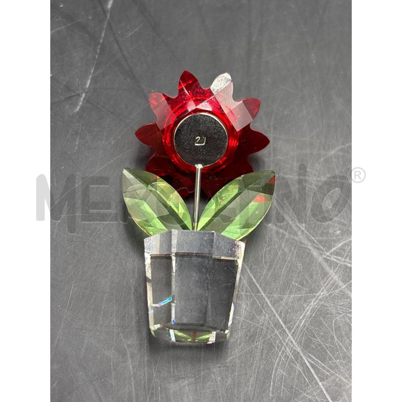 FIORE SWAROVSKI ROSSO CON VASO | Mercatino dell'Usato Roma torrevecchia 2