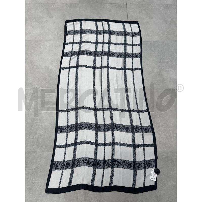 FOULARD GAI MATTIOLO BIANCO RICAMI FINTI NERI | Mercatino dell'Usato Roma torrevecchia 1