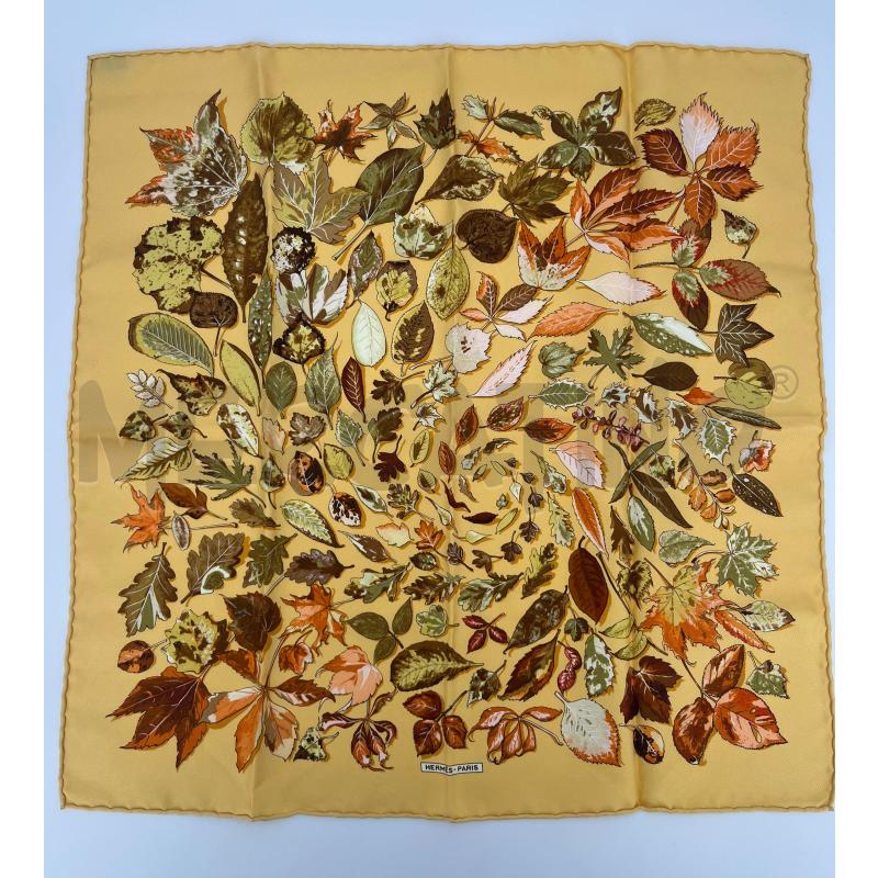 FOULARD HERMES GIALLO FOGLIE  | Mercatino dell'Usato Roma torrevecchia 1