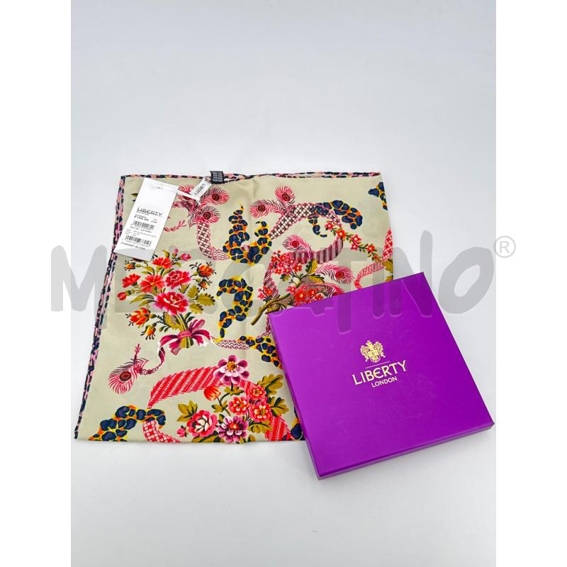 FOULARD LIBERTY ROSA/VERDE FANTASIA FIORI SETA | Mercatino dell'Usato Roma torrevecchia 3