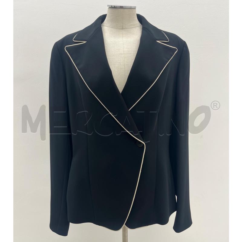 GIACCA DONNA MAXMARA NERA PROFILI BIANCHI  | Mercatino dell'Usato Roma torrevecchia 1