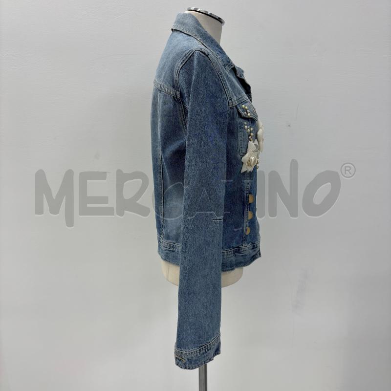 GIACCA D JEANS E PLAY FIORI BIANCHI E PERLINE | Mercatino dell'Usato Roma torrevecchia 2