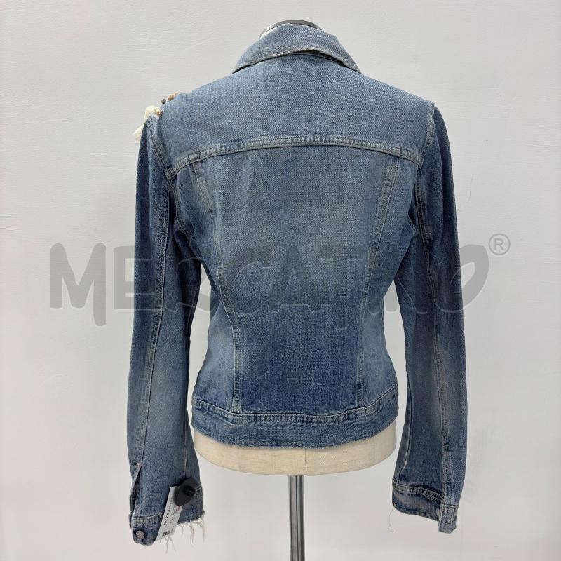 GIACCA D JEANS E PLAY FIORI BIANCHI E PERLINE | Mercatino dell'Usato Roma torrevecchia 3