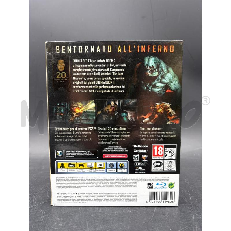 GIOCO PS3 DOOM 3 BFG EDITION | Mercatino dell'Usato Roma torrevecchia 2