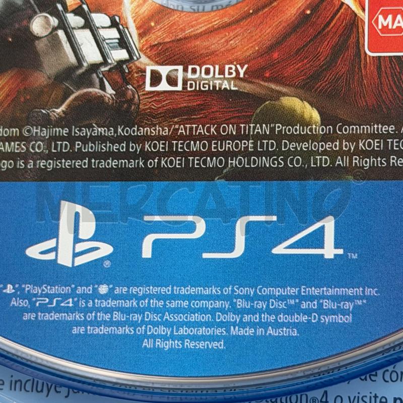 GIOCO PS4 ATTACK ON TITAN | Mercatino dell'Usato Roma torrevecchia 4