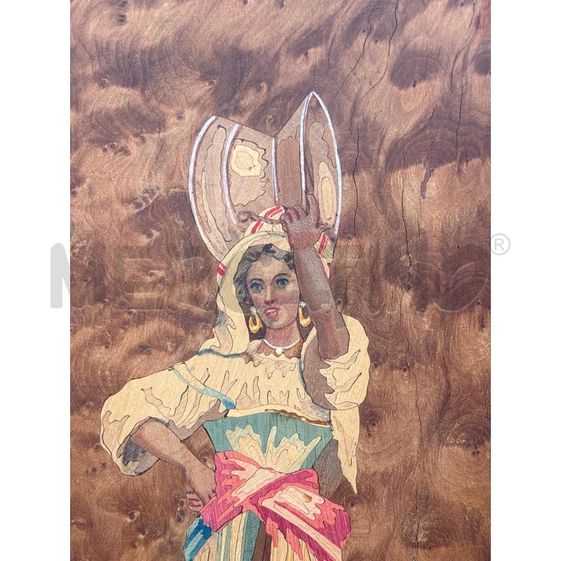INTARSIO SORRENTINO DONNA CON ANFORA | Mercatino dell'Usato Roma torrevecchia 2