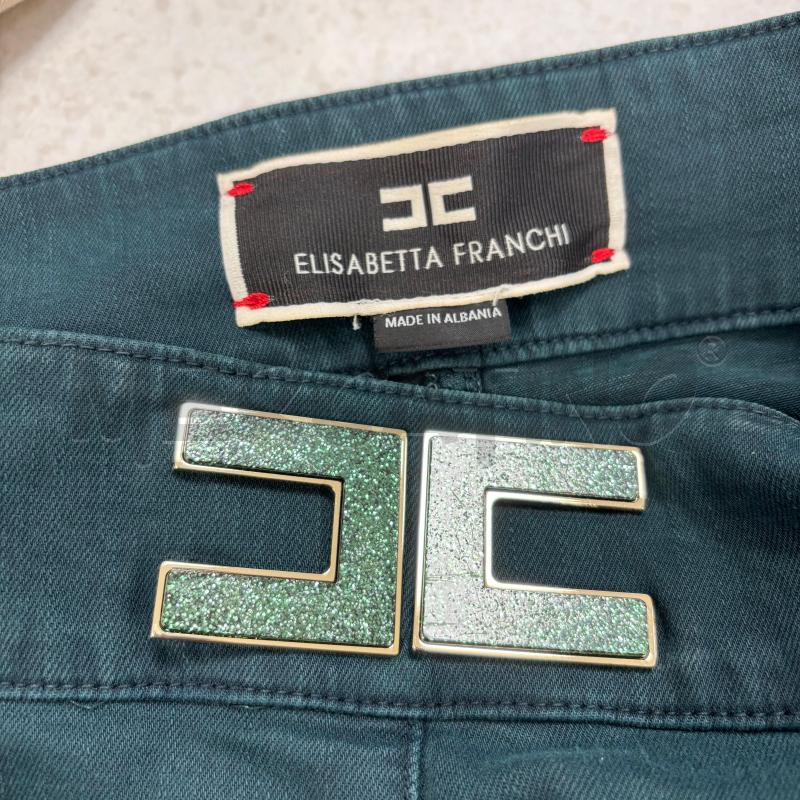 JEANS D ELISABETTA FRANCHI VERDE LOGO VITA | Mercatino dell'Usato Roma torrevecchia 3