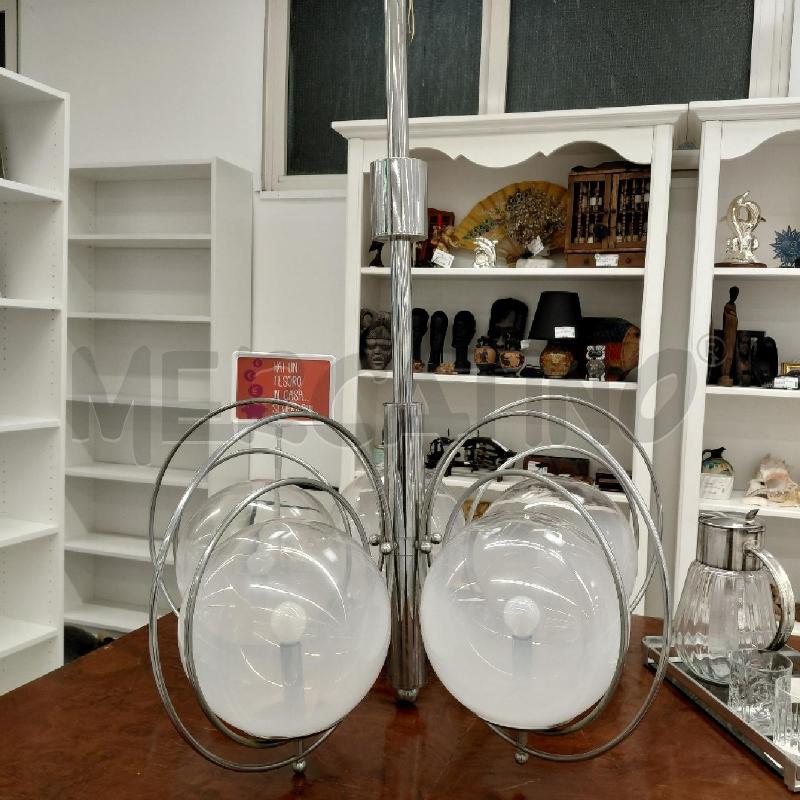 LAMPADARIO MID CENTURY 5L CROMO | Mercatino dell'Usato Roma torrevecchia 1