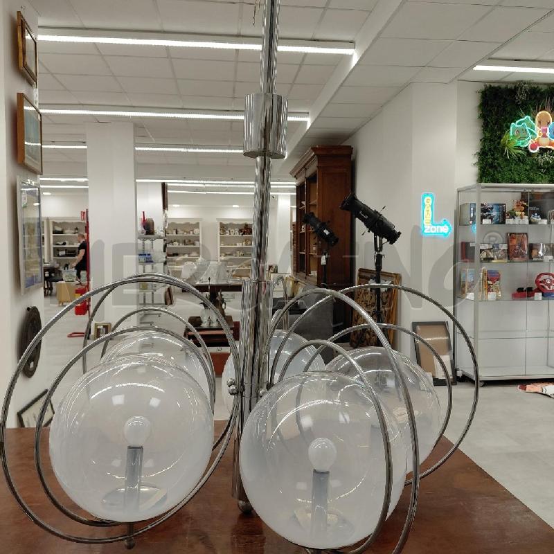 LAMPADARIO MID CENTURY 5L CROMO | Mercatino dell'Usato Roma torrevecchia 2