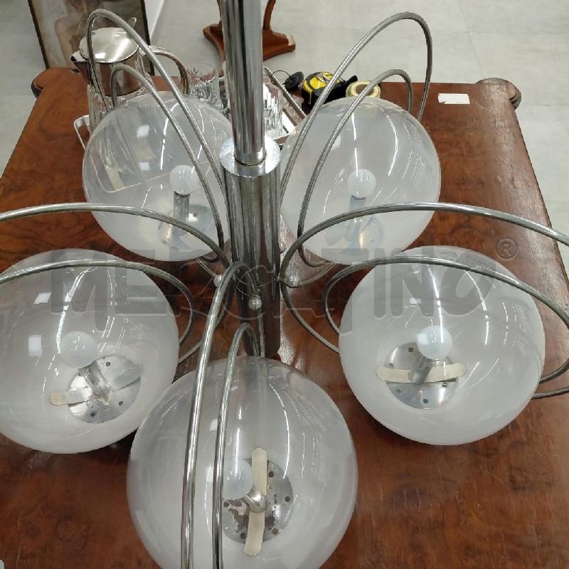 LAMPADARIO MID CENTURY 5L CROMO | Mercatino dell'Usato Roma torrevecchia 5