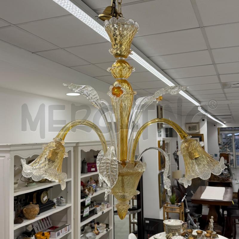LAMPADARIO MURANO 3L GIALLO PICCOLI DIF | Mercatino dell'Usato Roma torrevecchia 1