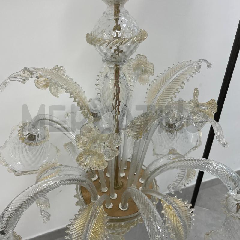 LAMPADARIO MURANO FOGLIA ORO 6L + RICAMBI | Mercatino dell'Usato Roma torrevecchia 2
