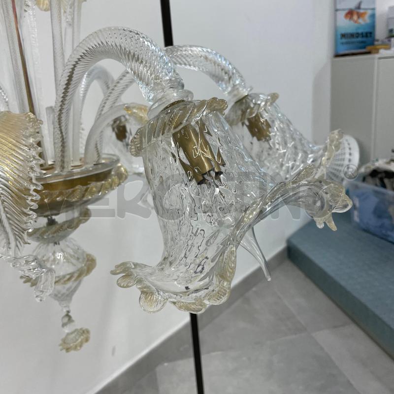 LAMPADARIO MURANO FOGLIA ORO 6L + RICAMBI | Mercatino dell'Usato Roma torrevecchia 3