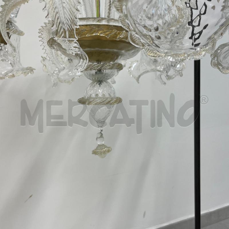 LAMPADARIO MURANO FOGLIA ORO 6L + RICAMBI | Mercatino dell'Usato Roma torrevecchia 4