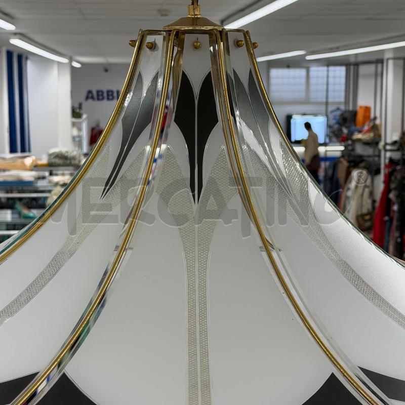 LAMPADARIO T DECO VETRI BIANCO NERI | Mercatino dell'Usato Roma torrevecchia 2