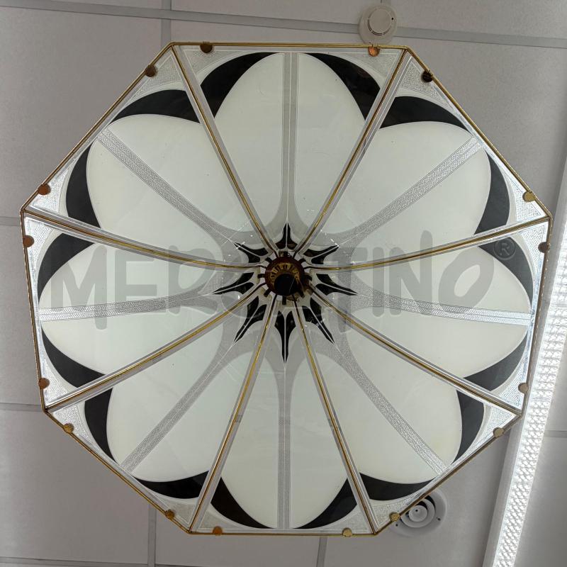 LAMPADARIO T DECO VETRI BIANCO NERI | Mercatino dell'Usato Roma torrevecchia 3