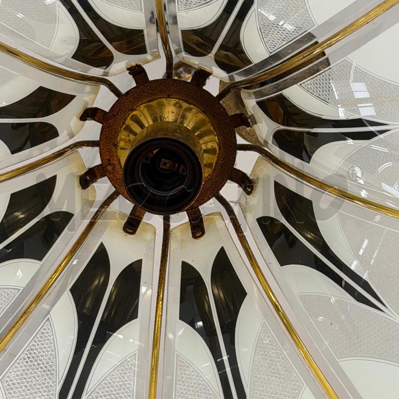 LAMPADARIO T DECO VETRI BIANCO NERI | Mercatino dell'Usato Roma torrevecchia 5