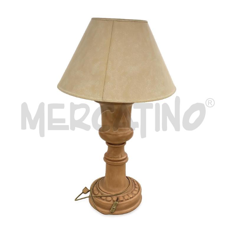 LAMPADA CERAMICA SMALTATA MARRONE PARALUME BEIGE ALTEZZA 96 | Mercatino dell'Usato Roma torrevecchia 1