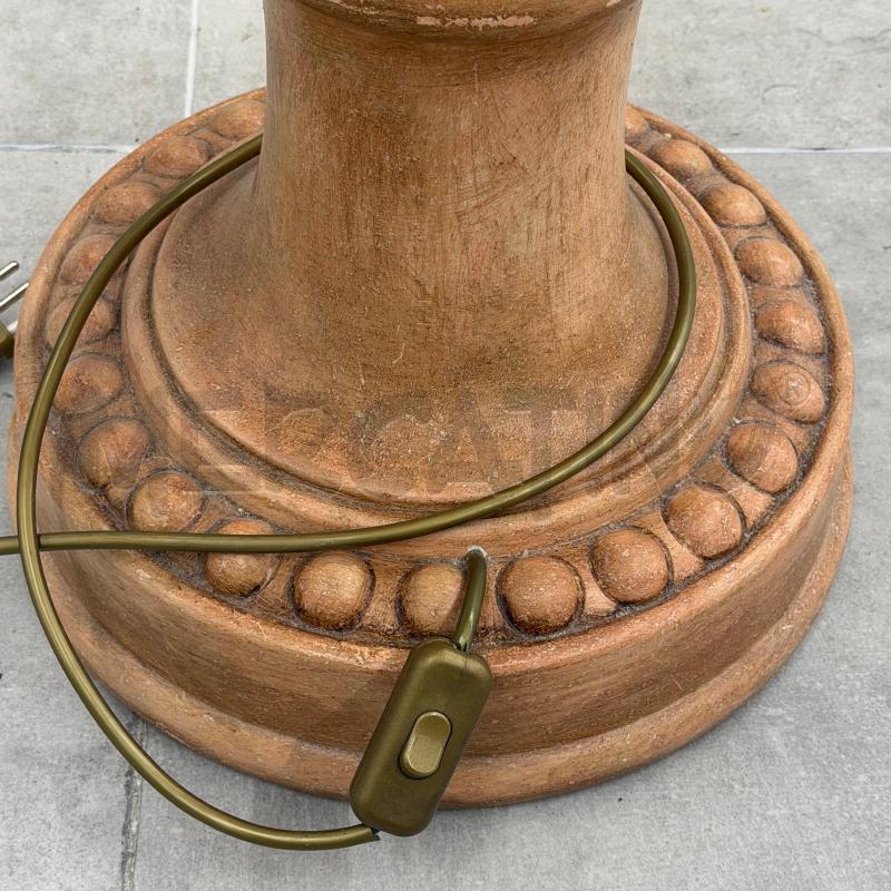 LAMPADA CERAMICA SMALTATA MARRONE PARALUME BEIGE ALTEZZA 96 | Mercatino dell'Usato Roma torrevecchia 4