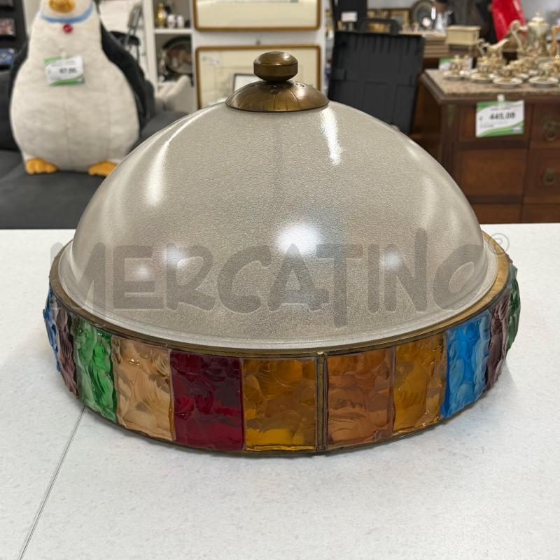 LAMPADA PLAFONIERA CUPOLA VETRI COLORATI | Mercatino dell'Usato Roma torrevecchia 1