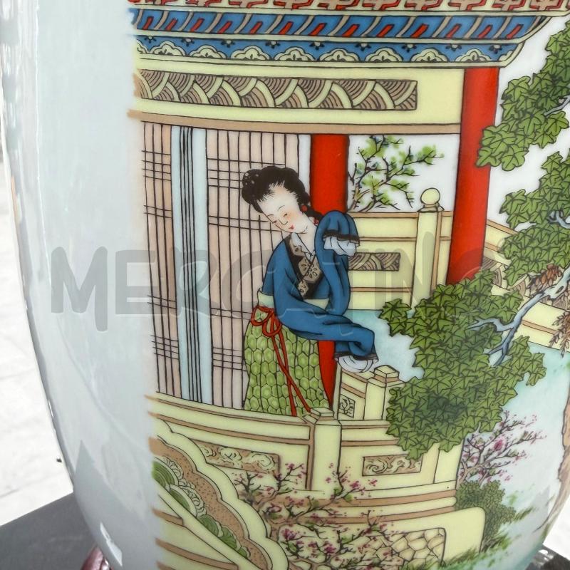 LAMPADA PORCELLANA CINESE+PARALUME  BIANCO STEMMI | Mercatino dell'Usato Roma torrevecchia 3