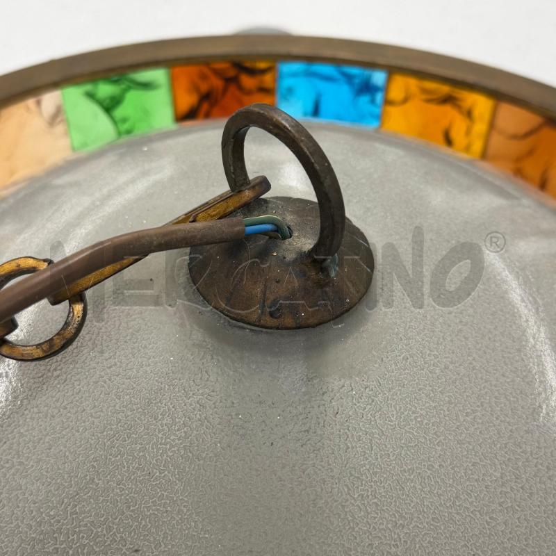 LAMPADA SOSPENSIONE CUPOLA VETRO COLORATO | Mercatino dell'Usato Roma torrevecchia 2