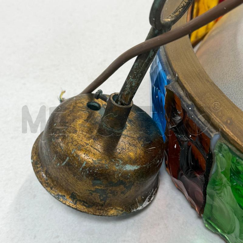 LAMPADA SOSPENSIONE CUPOLA VETRO COLORATO | Mercatino dell'Usato Roma torrevecchia 4