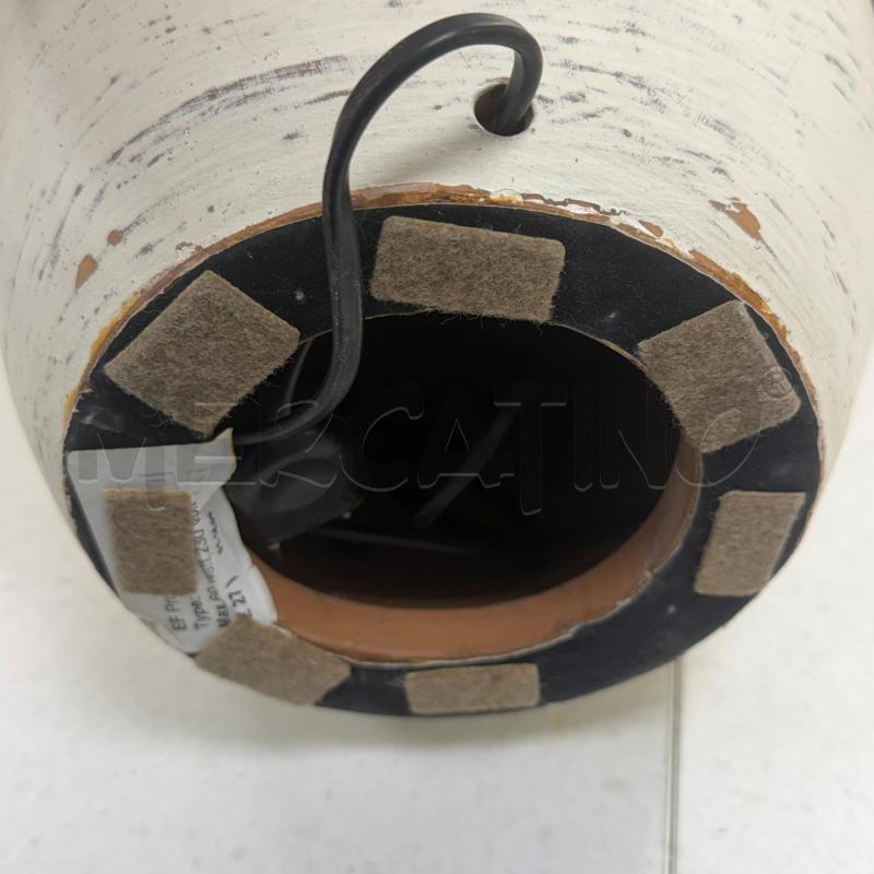 LAMPADA TERRACOTTA SMALTATA BIANCA PARA NERO | Mercatino dell'Usato Roma torrevecchia 4