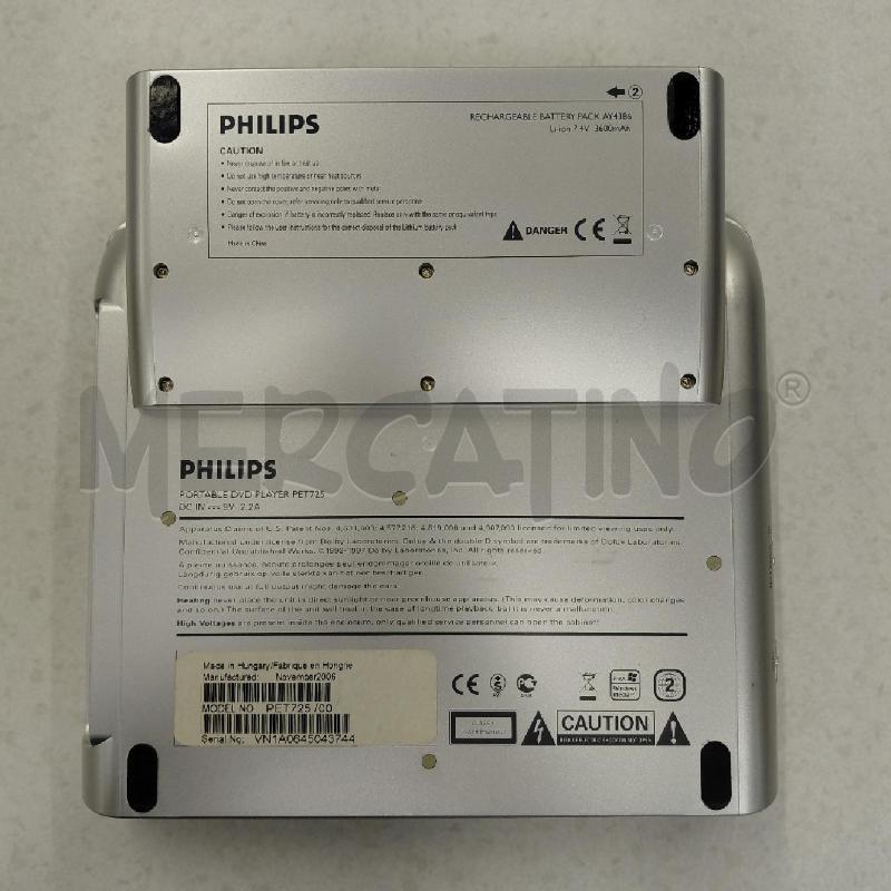 LETTORE DVD PORTATILE PHILIPS NON TIEWNE BATTERIA+ACCESSORI | Mercatino dell'Usato Roma torrevecchia 3